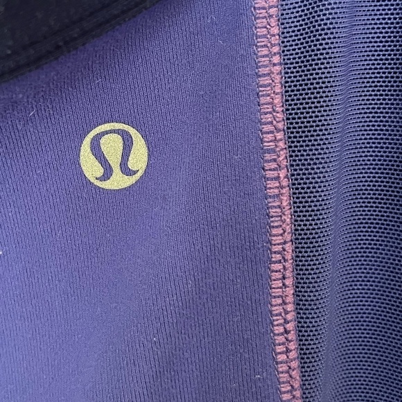 Lululemon | Power Y Athletic Tank, Purple, Navy Straps, Pink Stitching, Size 6 - Picture 5 of 7